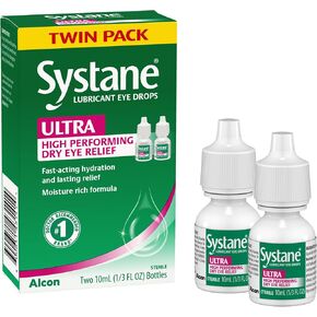 Systane Ultra Lubricant Eye Drops, Twin Pack, 10-mL Each