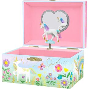 Giggle & Honey Musical Fairy Jewelry Box for Girls - Kids Music Box with Spinning Fairy and Mirror, Princess Birthday Gifts for Little Girls, Childrens Jewelry Boxes for Ages 3-10 - 6 x 4.7 x 3.5 in