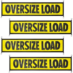 4 قطع من Tranqun لافتات تحميل كبيرة الحجم للشاحنات مقاس 18 × 84 بوصة، لافتة تحميل كبيرة الحجم من شبكة نايلون مع خطافات معدنية وسلك مطاطي لشاحنة المركبات المرافقة، أصفر وأسود in Kuwait