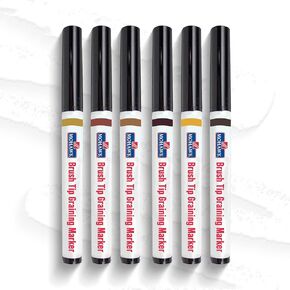 Wood Stain Brush Tip Markers Furniture Touch Up Kit, Assorted Colors ‎M265-2201, 6 Pack