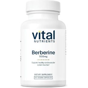 Vital Nutrients Berberine |Supports Bowel Function and Normal Triglyceride Levels |Vegan Supplement| Gluten, Dairy, and Soy Free |500 mg |60 Capsule