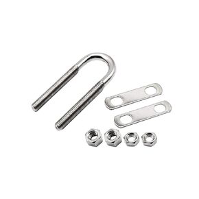U-Bolt Bow Eye w/Two Oblong Plate, 1-7/8" Opening, 304 Stainless Steel, Bow Eye for Boat, U Bolts for Boat Trailer, Stainless Steel tie Downs, transom Eye, tie Down Boat Anchor