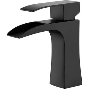Sumerain Deck Mount Waterfall Bathroom Sink Faucet Single Handle Sink Faucet 304 Stainless Steel Material, Brushed Nickel