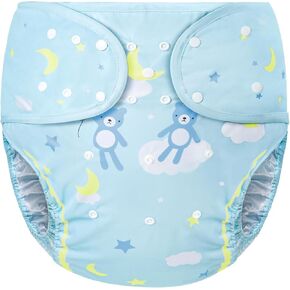 Littleforbig Washable Adjustable Reusable Waterproof Cloth Adult Diaper Wrap Cover One Size - Little Dreamers