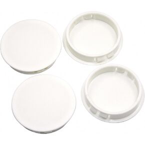 1-1/2" (38mm) Plastic Plugs for Round Holes, Flush Type Snap in Locking Door Screw Shelf Hole Plugs Drilling Hole Cover Cabinet Furniture Cupboard Shelves Pipe Insert End Caps, 8PCS White