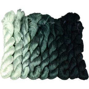 MINGGUXIUYI Natural 100% Mulberry Silk Handmade Embroidery Thread Cross Stitch Threads Friendship Bracelets Floss Crafts Floss 120 Yards Each in 7 Colors(90)