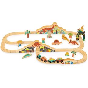 Mentari Dinosaur Wooden Train Set - Themed Train Set for Toddler Adventures Made from Sustainable Wood for Little Storytellers and Adventurers – Unleash Creativity and Fun with Intricate Narratives