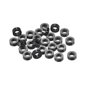 uxcell ABS Round Spacer Washer ID 4.2mm OD 7mm L 6mm Plastic Standoff for 3D Printer TV Wall Mounting Electrical Outlet, Black, 100Pcs