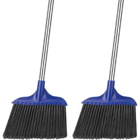 Kefanta 2 Pack Heavy Duty Broom Indoor/Outdoor Commercial Brooms Angle Broom 53 inches for Courtyard Garage Restaurant Lobby Patio Shop Home Kitchen Office Floor
