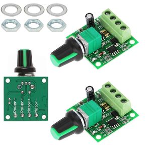 WWZMDiB 3Pcs DC PWM Motor Speed Controller DC 1.8-15V to 1.8V-3V-5V-6V-12V 2A 30W Adjustable Driver Switch with self-Recovery Fuse 2A and Start LED Light（3Pcs）