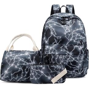 Joyfulife Starry Blue Kids Backpack for School Boys Girls Primary Backpack Lightning Bookbags Travel Laptop Backpack Daypacks