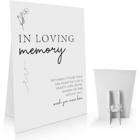 In Loving Memory Wedding Sign 8 x 11 Inch, Wish You Were Here, Wedding Memorial Sign, Memorial Decorations, Minimalistic Sign for Bridal Shower-WDS08