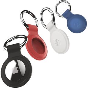 Scosche ATHS1BW-4PKSP FoundIt Silicone Protective Key Ring Holders for AirTag, 4-Pack