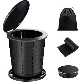 Portable Toilet for Adults Adjustable Height Camping Toilets Bucket Foldable Travel Porta Potty for Kids Emergency Camping Bathroom for Tent, Boat, Car, Traffic Jam, Outdoor