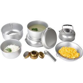 اوتليري مجموعة اواني طهي للتخييم - اواني ومقالي تخييم متينة 6.7 انش للتخييم في الهواء الطلق والمشي لمسافات طويلة والنزهات - معدات طبخ خفيفة الوزن وسهلة التنظيف - ضرورية للتخييم للطبخ على النار in Kuwait