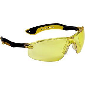 3M Flat Temple Safety Eyewear with Scratch Resistant Lens, Amber Frame, 1-Pair