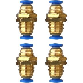 PM-6(6mm) OD Hose Tube One Touch Push Into Gas Connector, Bulkhead Union Push to Connect Tube Fitting, Diaphragm Straight Through Pneumatic Push-in Fittings, Garden Plumbing Adapter, 10PCS