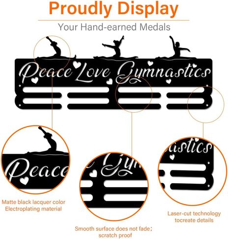 SUPERDANT Cheerleader Medal Holder Display Cheer Crown Hanger Rack Sports Wall Storage Award Holder Metal Wall Mount Medal Hook Medals Platinum in Saudi Arabia