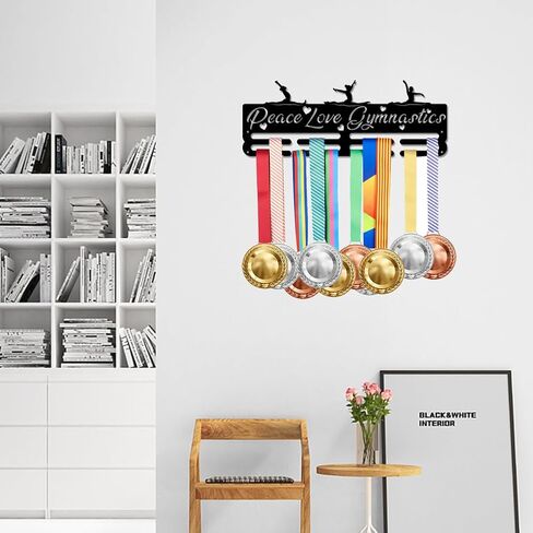 SUPERDANT Cheerleader Medal Holder Display Cheer Crown Hanger Rack Sports Wall Storage Award Holder Metal Wall Mount Medal Hook Medals Platinum in Saudi Arabia