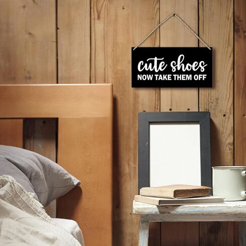 Cute Shoes Now Take Them Off Welcome Printed Wood Plaque Sign Wall Hanging,Rustic Hanging Wall Signs for Home Front Door Porch Decor, Please Take Your Shoes Off Sign 12 x 6 Inches in Kuwait