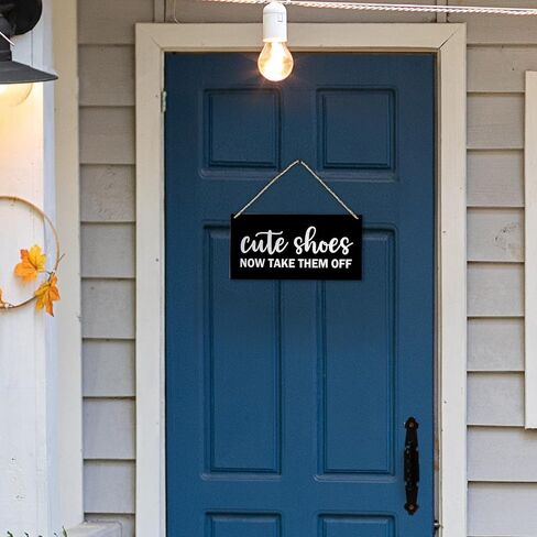 Cute Shoes Now Take Them Off Welcome Printed Wood Plaque Sign Wall Hanging,Rustic Hanging Wall Signs for Home Front Door Porch Decor, Please Take Your Shoes Off Sign 12 x 6 Inches in Kuwait