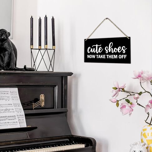 Cute Shoes Now Take Them Off Welcome Printed Wood Plaque Sign Wall Hanging,Rustic Hanging Wall Signs for Home Front Door Porch Decor, Please Take Your Shoes Off Sign 12 x 6 Inches in Kuwait