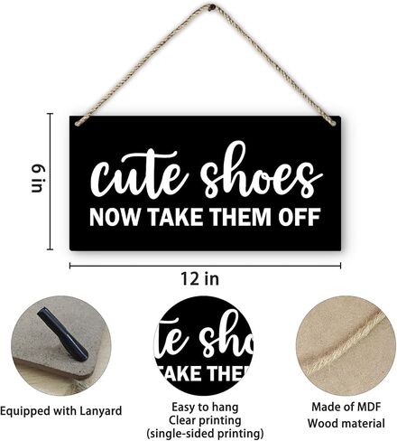Cute Shoes Now Take Them Off Welcome Printed Wood Plaque Sign Wall Hanging,Rustic Hanging Wall Signs for Home Front Door Porch Decor, Please Take Your Shoes Off Sign 12 x 6 Inches in Kuwait