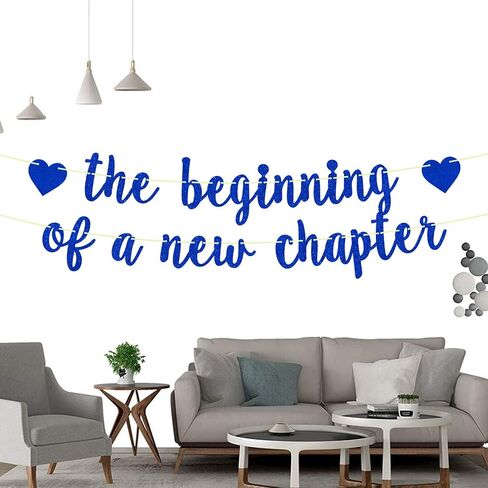 لافتة بعبارة The Beginning of A New Chapter، وداعا! حظا سعيدا! لافتة زينة للتخرج والتقاعد وحفلات استقبال المولود الجديد والخطوبة ومستلزمات الحفلات بلون احمر لامع in Kuwait