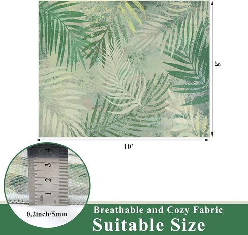 Vaukki Patio Outdoor Rug, Non Slip Picnic Outdoor Rug for Patio, Leaf Washable Outside Deck Area Rug, Outdoor Camping Carpet for RV, Deck, Camping and Patio (Green, 8'x10') in Saudi Arabia