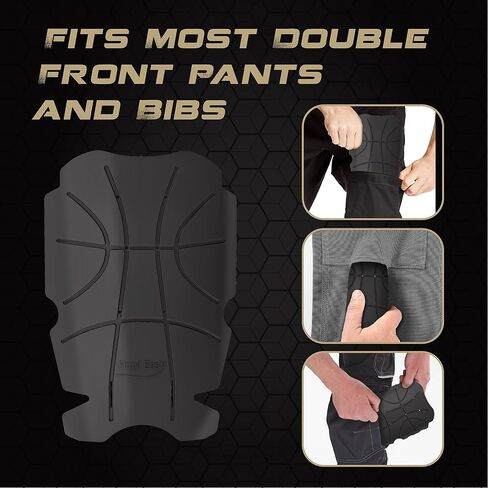 Knee Pad Inserts for Work Pants/Bibs, Uniforms, and Tactical Pants, Breathable Knee Pads Inserts for Construction, Flooring, and Garage, Black, 11.5''×7.9''×0.45'' 1 Pair in Saudi Arabia