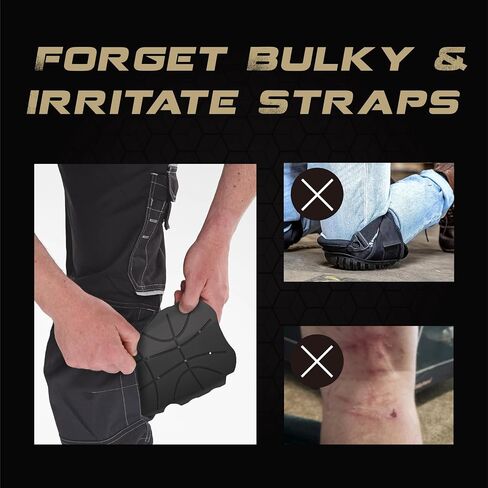 Knee Pad Inserts for Work Pants/Bibs, Uniforms, and Tactical Pants, Breathable Knee Pads Inserts for Construction, Flooring, and Garage, Black, 11.5''×7.9''×0.45'' 1 Pair in Saudi Arabia