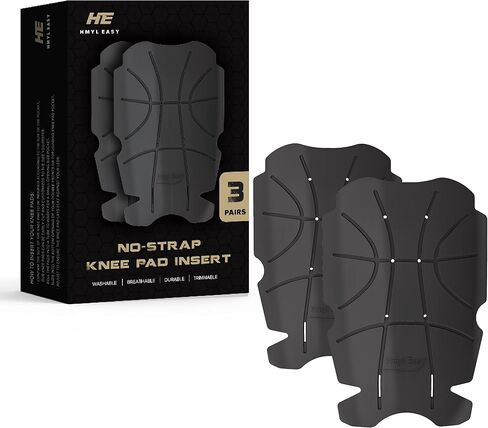 Knee Pad Inserts for Work Pants/Bibs, Uniforms, and Tactical Pants, Breathable Knee Pads Inserts for Construction, Flooring, and Garage, Black, 11.5''×7.9''×0.45'' 1 Pair in Saudi Arabia