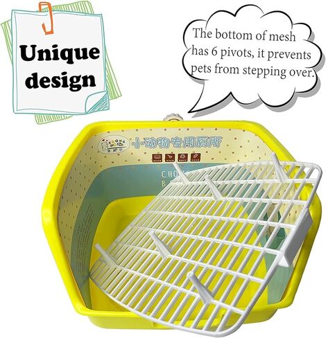 kathson Rabbit Litter Box Toilet, Plastic Square Bunny Corner Litter Box, Pet Potty Trainer Box for Small Animal Guinea Pig Ferret Hamster Hedgehog (Pink) in Kuwait