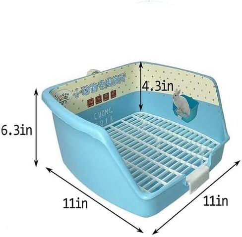 kathson Rabbit Litter Box Toilet, Plastic Square Bunny Corner Litter Box, Pet Potty Trainer Box for Small Animal Guinea Pig Ferret Hamster Hedgehog (Pink) in Kuwait