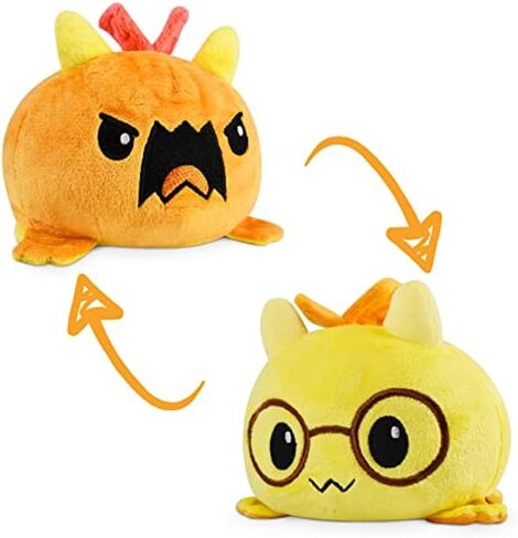 TeeTurtle - لعبة التنين الأصلية ذات الوجهين - أزرق + أسود - حيوانات محشوة حسية لطيفة تظهر حالتك المزاجية in Kuwait