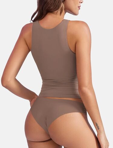 YEOREO Double Lined Tank Tops for Women High Neck Basic Y2K Going Out Tops Breynne Open Back Workout Yoga Crop Top in Saudi Arabia