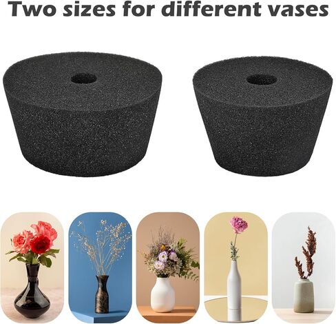 مجموعة من 6 مزهريات رغوية زهرية حامل زهور مقبرة مستديرة كبيرة مقاس 4.4 بوصة مزهرية قبر سوداء مع فتحات صغيرة مقاس 2.36 بوصة ديكورات قبر خارجية قابلة لإعادة الاستخدام مزهريات زهور تذكارية للمقبرة in Kuwait