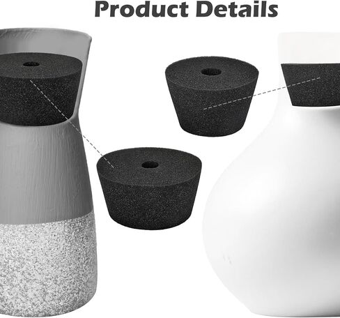 مجموعة من 6 مزهريات رغوية زهرية حامل زهور مقبرة مستديرة كبيرة مقاس 4.4 بوصة مزهرية قبر سوداء مع فتحات صغيرة مقاس 2.36 بوصة ديكورات قبر خارجية قابلة لإعادة الاستخدام مزهريات زهور تذكارية للمقبرة in Kuwait