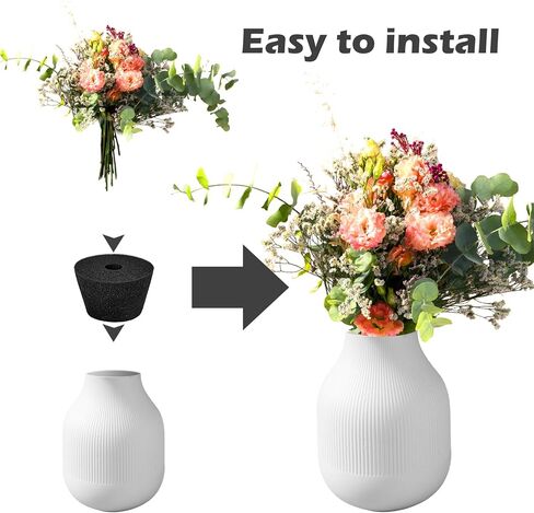 مجموعة من 6 مزهريات رغوية زهرية حامل زهور مقبرة مستديرة كبيرة مقاس 4.4 بوصة مزهرية قبر سوداء مع فتحات صغيرة مقاس 2.36 بوصة ديكورات قبر خارجية قابلة لإعادة الاستخدام مزهريات زهور تذكارية للمقبرة in Kuwait