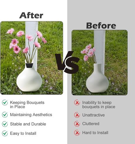 مجموعة من 6 مزهريات رغوية زهرية حامل زهور مقبرة مستديرة كبيرة مقاس 4.4 بوصة مزهرية قبر سوداء مع فتحات صغيرة مقاس 2.36 بوصة ديكورات قبر خارجية قابلة لإعادة الاستخدام مزهريات زهور تذكارية للمقبرة in Kuwait