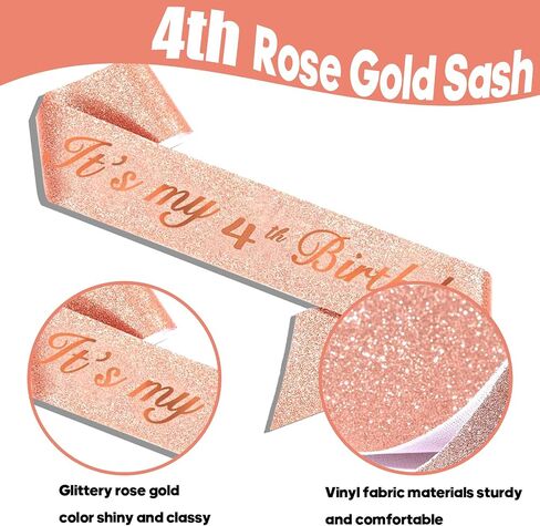 100th Birthday Sash and Tiara for Women, 100th Birthday Sash, 100th Birthday Crown, 100th Birthday Cake Topper, Balloons, Pin and Candle Set, Rose Gold in Saudi Arabia
