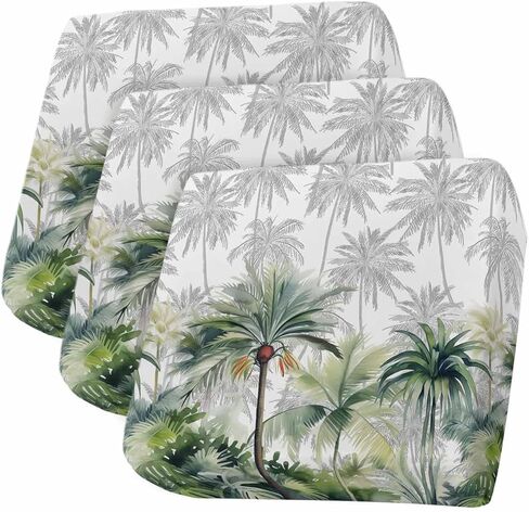 Green Tropical Stretch Couch Sofa Cushion Covers,Sectional/Individual/L/T Shape Sofa Couch Slipcover Furniture Cover Elastic Bottom,Summer Palm Coconut Tree Coconut Plant Beach Watercolor S Size 3-PC in Saudi Arabia