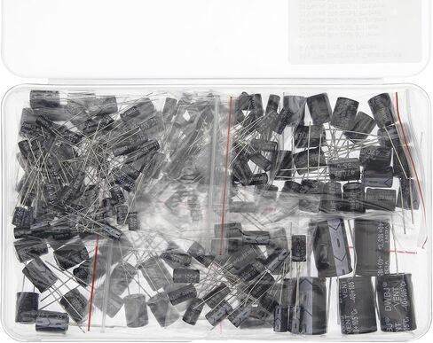 8 Values Total 190 Pieces 35V DIP Electrolytic Capacitor Kit 22uF 47uF 100uF 220uF 330uF 470uF 1000uF 2200uF in Saudi Arabia