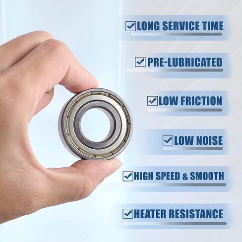ACROPIX R12ZZ Bearings Double Shielded Deep Groove Ball Bearings 3/4"x15/8"x7/16" Pre-Lubricated Silver Tone - Pack of 5 in Saudi Arabia