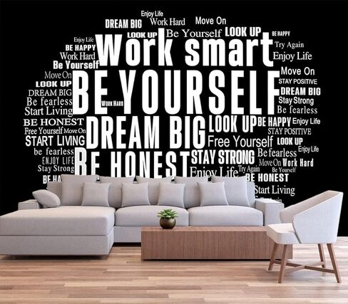 ChloropLastid Inspirational Quotes Tapestry Wall Hanging Black and White Classroom Decor Positive Words Vintage Parchment Bedroom Wall Decor Tapestries for office College Dorm Home 79x59Inch in Kuwait