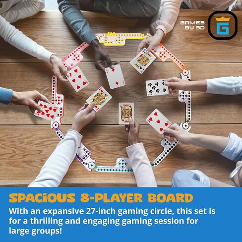 Games by 3D: Pegs and Jokers Full Size Game Set - Embrace The Versatility of This Engaging Board and Card Game for 2-8 Players - Compact, Portable, & Packed with Vibrant Fun & Endless Entertainment in Kuwait