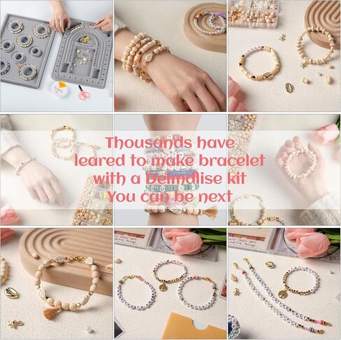 SJZWSD Enhanced 6 Boxes Friendship Bracelet Making kit- 16,000pcs in 6 Boxes, Featuring Clay Beads, Seed Beads, Glass Beads, Plus Letter Beads & Charms - Ideal for Friendship Bracelets in Kuwait