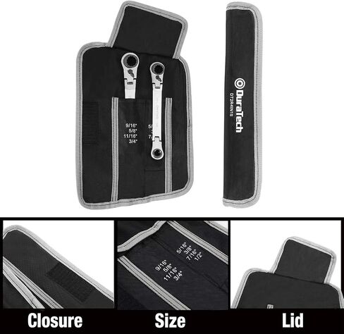 DURATECH 4-in-1 Flex-Head Reversible Ratcheting Box Wrench Set, SAE, 2-Piece, 5/16'' to 3/4'', 12 Point, CR-V, with Rolling Pouch in Saudi Arabia