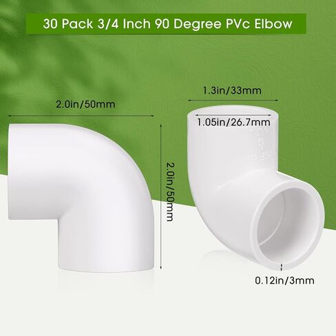 Pangda 30 Pcs PVC Pipe Fitting PVC 90 Degree Elbow 2 Way Right Angle Pipe Corner Connector for DIY Frame Connections Greenhouse Garden Shed and Tent Shelf Garden Support Structure (1 Inch) in Kuwait