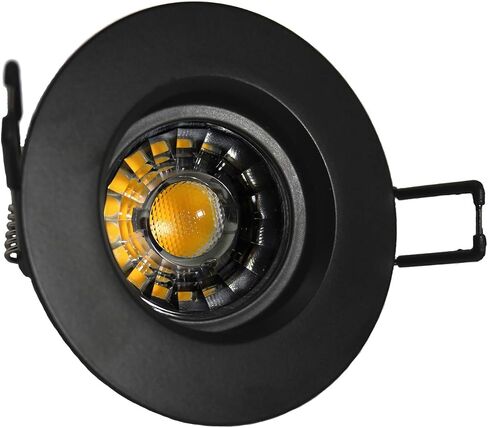 YUURTA 3 Inch 8W 5CCT LED Gimbal Downlight (Pot Light) Color Selectable: 2700K/3000K/3500K/4000K/5000K 120V Dimmable Recessed Rotatable Light Panel ETL Listed IC Rated (Black, 5CCT, 10-Pack) in Saudi Arabia